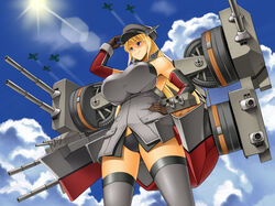  bismarck_(kantai_collection) breasts giantess huge_breasts kantai_collection kawanuma_uotsuri 