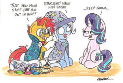  bobthedalek body_pillow brush crayon_(artwork) dialogue english_text equid equine female friendship_is_magic group hairbrush hasbro hi_res horn humor male mammal marker_(artwork) mixed_media my_little_pony mythological_creature mythological_equine mythology pillow rubik&#039;s_cube simple_background starlight_glimmer_(mlp) sunburst_(mlp) text traditional_media_(artwork) trixie_(mlp) unicorn white_background 