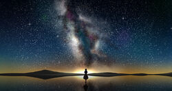  bad_id bad_pixiv_id diffraction_spikes female from_behind highres milky_way nebula night night_sky outdoors reflection reflective_water rko_(a470350510) salar_de_uyuni scenery shooting_star silhouette sky solo standing standing_on_liquid star_(sky) starry_sky violet_evergarden violet_evergarden_(series) 