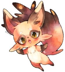  2020 220_vvv ambiguous_gender black_body black_fur blush canid cute_fangs feral fur fur_tuft generation_8_pokemon looking_at_viewer mammal multicolored_body multicolored_fur nickit nintendo open_mouth pokemon pokemon_(species) red_body red_fur simple_background solo tail tail_tuft tuft white_background white_body white_fur 