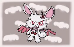  claws cloud fangs feet female flower gargoyle harmony_bunny horn jewelpet jewelry lagomorph leporid long_tongue mammal nails necklace obscured_tail open_mouth plant rabbit ruby_(jewelpet) sanrio sega sega_fave sharp_nails sharp_toenails solo spread_wings teeth toenails toes tongue white_body wings 