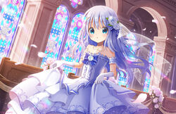  flowers gochuumon_wa_usagi_desu_ka? kafuu_chino long_hair mozukun43 rose wedding_attire 