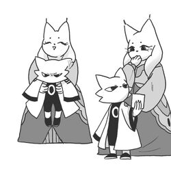  1:1 angry anthro clothed clothing duo ear_tuft felid feline female lady_ethereal_(nine_sols) larger_female lynx male male/female mammal monochrome nine_sols red_candle_games robe size_difference smaller_male solarian tea_cat23 tuft yi_(nine_sols) 