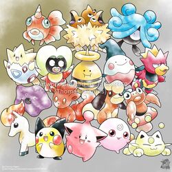  :d artist_name barririna_(baby_mr._mime) betobaby_(baby_grimer) cleffa_(prototype) coin commentary elebaby_(elekid) english_commentary fiery_hair fiery_tail fish grey_background gyopin_(baby_goldeen) happy highres hinaazu_(baby_doduo) horns igglybuff_(prototype) koonya_(baby_meowth) lip_(smoochum) lying magby_(prototype) mikon_(baby_vulpix) monja_(baby_tangela) no_humans on_stomach open_mouth para_(baby_paras) petitcorn_(baby_ponyta) pichu_(prototype) pokemon pokemon_(creature) pokemon_gsc pokemon_gsc_(prototype) prototype_design pudii_(baby_growlithe) single_horn smile tail togepi tom_higgins watermark white_hair 