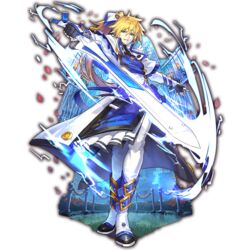  1boy artist_request blonde_hair blue_eyes flower full_body gloves grass guilty_gear guilty_gear_xrd ky_kiske last_period long_hair magnolia_eclair_ii official_art petals rose rose_petals sword transparent_background weapon 