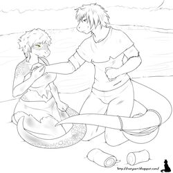  1:1 anthro clothed clothing duo female hand_holding hi_res kneeling male male/female maleti monochrome natysanime outside reptile rico_(reikovalour) scalie turtle 