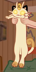  animal commentary english_commentary feline gigantamax gigantamax_meowth highres holding holding_animal holding_cat holding_pokemon indoors longcat_(meme) meme meowth pokemon pokemon_(creature) rosedoodle signature solo_focus 