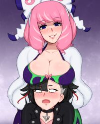  afrobull cleavage kurara_(pokemon) mary_(pokemon) pokemon 