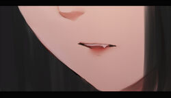  black-haired_demon_girl_(shimmer) black_hair close-up commentary female head_out_of_frame letterboxed mouth_focus nose oerba_yun_fang original parted_lips shimmer solo symbol-only_commentary 