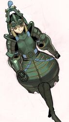  armor armored_dress blonde_hair breastplate commentary_request couter dutch_angle female full_armor gorget green_armor hair_tubes helmet looking_to_the_side monster_hunter_(character) monster_hunter_(series) pauldrons photoshop_(medium) plate_armor shen_gaoren_(armor) shoulder_armor sidelocks smile solo taaki_(taki0123) tassel vambraces walking 