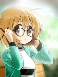  artist_name bad_id bad_pixiv_id bench bespectacled blush brown_eyes brown_hair casual commentary_request female glasses hair_ornament hairclip hidamari_sketch jacket long_sleeves looking_at_viewer open_mouth percy_pyl short_hair signature solo turtleneck upper_body x_hair_ornament yuno_(hidamari_sketch) 