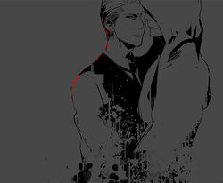  2boys bad_id bad_pixiv_id hood joseph_oda male_focus multiple_boys no_eyewear photoshop_(medium) ruvik the_evil_within tosstoss vest waistcoat 