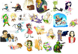  black_hair breadbug character_request disney doughnut food glasses goggles gregory_house hakurei_reimu house_m.d. nemurism patrick_star penguin pikmin robot simple_background sleeping spongebob_squarepants squirrel team_fortress_2 teenage_mutant_ninja_turtles the_legend_of_zelda tingle touhou 