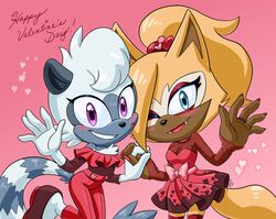  2022 anthro blush breasts canid canine canis claws cleavage clothed clothing duo fangs female female/female hi_res idw_publishing jens_drawings_(artist) lemur lipstick looking_at_viewer makeup mammal primate sega sonic_the_hedgehog_(comics) sonic_the_hedgehog_(idw) sonic_the_hedgehog_(series) strepsirrhine tangle_the_lemur teeth whisper_the_wolf wolf 