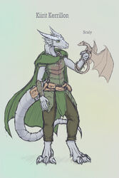  2022 2:3 absurd_res accessory ambiguous_gender armor bag belt belt_pouch bottomwear cape claws clothing digital_media_(artwork) domestic_pet dragon dragonborn_(dnd) dungeons_and_dragons duo english_text feral furgonomics green_background green_cape green_clothing green_eyes grey_body grey_scales hand_on_leg hasbro hi_res horn humanoid jewelry klifflod leather leather_armor looking_at_another male membrane_(anatomy) membranous_wings mythological_creature mythological_scalie mythology necklace pants pendant raised_arm scales scalie simple_background sitting_on_arm smile spread_wings standing tail tail_accessory tail_bag tailbags text topwear vambrace wings wizards_of_the_coast 