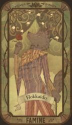  absurd_res anthro banner border cane canid canine card card_template clothed clothing cravat doppelfoxx doppelfoxx_(artist) ear_tuft flamboyant floral_clothing floral_pattern flower fortune_telling fox fur gabriel_foxx_(doppelfoxx) grey_body grey_fur hi_res hokkaido_tamanochima_(pots&amp;m) holding_flower holding_object jacket kisuta leaf legwear lotus_(flower) male mammal medieval_clothing nature nature_background neck_tuft occult orange_border pattern_clothing pattern_jacket pattern_legwear pattern_topwear plant pots&amp;m rose_(flower) signature sleepycatmeow solo striped_clothing striped_jacket striped_legwear striped_topwear stripes suit_jacket tail tarot tarot_card the_twines thorns topwear tuft vines walking_stick yellow_eyes 