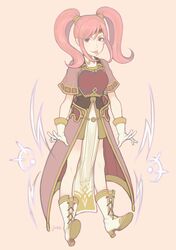  armor female fire_emblem fire_emblem_echoes:_mou_hitori_no_eiyuuou jivke mae_(fire_emblem) pink_hair tongue_out twintails 