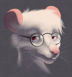  2014 anthro biscuit_(biscuits) buckteeth conditional_dnp eyewear fur glasses grey_background headshot_portrait jonas male mammal murid murine pink_nose portrait rat red_eyes rodent simple_background solo teeth whiskers white_body white_fur 