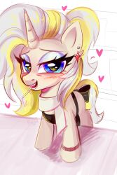  absurd_res apron bedroom_eyes blush candy clothing dessert equid equine female feral food friendship_is_magic fuguang hasbro heart_symbol hi_res horn lollipop looking_at_viewer mammal mature_female my_little_pony mythological_creature mythological_equine mythology narrowed_eyes pozya1007 seductive smile solo unicorn 