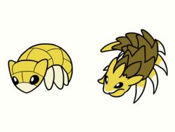  2017 4:3 6_legs 8_legs alternate_species ambiguous_gender arthropod beady_eyes black_eyes brown_body brown_scales bugdex digital_drawing_(artwork) digital_media_(artwork) duo facial_markings fakemon featureless_feet feet feral front_view full-length_portrait generation_1_pokemon head_markings insects leg_markings markings multi_leg multi_limb multicolored_body muzzle_(marking) nintendo octoped pokemon pokemon_(species) portrait ricky_hoffman sandshrew sandslash scales simple_background snout snout_markings socks_(marking) spikes standing tan_body toony two_tone_body white_background white_body yellow_body yellow_scales 