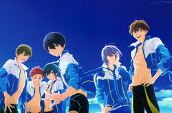  disc_cover free! high_speed! kirishima_ikuya kirishima_natsuya male nanase_haruka nishiya_futoshi serizawa_nao shiina_asahi swimsuits tachibana_makoto 