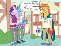  2017 4:3 absurd_res anthro bojack_horseman crossover dialogue docwario english_text equid equine female friendship_is_magic group hasbro hi_res horn humor male mammal my_little_pony mythological_creature mythological_equine mythology netflix starlight_glimmer_(mlp) style_emulation sunburst_(mlp) text trixie_(mlp) unicorn 