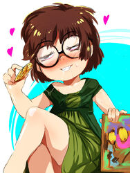  brown_hair dress glasses jcm2 lisa_loud lolicon nickelodeon nobel_prize painting_(object) saliva the_loud_house 