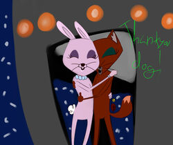  anthro anthro_on_anthro bunny_(courage_the_cowardly_dog) cartoon_network chickenfoot courage_the_cowardly_dog domestic_cat duo felid feline felis female female/female hug interspecies kitty_(courage_the_cowardly_dog) lagomorph leporid mammal rabbit train vehicle 