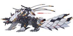  2022 2:1 absurd_res ambiguous_gender capcom claws digital_media_(artwork) fanged_wyvern feral hi_res horizon_(series) machine mecha monster_hunter simple_background solo sony_corporation sony_interactive_entertainment stygian_zinogre tail white_background xezeno zinogre 