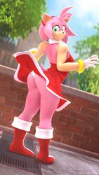  3d_(artwork) 9:16 amy_rose anthro blurred_background boots brick_wall clothed clothing digital_media_(artwork) domibun dress eulipotyphlan female footwear fur gloves green_eyes hair handwear hedgehog hi_res looking_at_viewer low_wall mammal open_mouth outside panties panty_shot pink_body pink_fur pink_hair plant red_clothing red_dress sega short_tail solo sonic_the_hedgehog_(series) source_filmmaker_(artwork) standing surprised_expression tail thick_thighs tree underwear upskirt wall_(structure) warfare_amy warfare_machine white_clothing white_panties white_underwear 