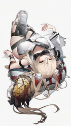  absurdres animal_ears arknights bad_id bad_pixiv_id black_gloves blonde_hair breasts commentary_request female female_masturbation gloves highres jewelry large_breasts long_hair looking_at_viewer masturbation nearl_(arknights) nearl_the_radiant_knight_(arknights) photo_(object) ring solo thighs viviana_(arknights) yellow_eyes yushe_quetzalli 