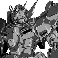  facing_down greyscale highres huckebein_30 kumichou_(ef65-1118-ef81-95) mecha monochrome no_humans robot science_fiction solo super_robot_wars super_robot_wars_30 unfinished upper_body v-fin white_background 