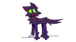  16:9 alpha_channel awkward awkward_smile black_body black_fur black_tail black_tuft bright_colors burneraccount9382 conditional_dnp felid feline female female_feral feral fluffy fluffy_ears fluffy_tail fur green_eyes hi_res hindpaw hollyleaf_(warriors) mammal paws pink_mouth psychic_energy psychic_powers red_inner_ear redraw round_eyes solo tail tuft warriors_(book_series) whiskers white_paw widescreen wild_cat 