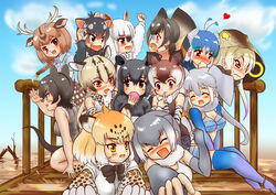  &gt;:( 6+girls :d ^_^ african_elephant_(kemono_friends) animal_ears antlers aqua_hair arms_up ascot axis_deer_(kemono_friends) bare_arms bare_shoulders bikini bikini_top_only bird_wings black_hair blonde_hair blue_hair blue_shirt blush bow bowtie braid brown_eyes brown_hair claw_pose clenched_hand closed_eyes closed_mouth collared_shirt commentary_request covering_own_mouth day deer_ears detached_sleeves elbow_gloves elephant_ears expressive_clothes extra_ears finger_to_another&#039;s_mouth fingerless_gloves fist_pump food foreshortening fossa_(kemono_friends) frilled_lizard_(kemono_friends) fur_collar gloves glowing grey_hair hair_between_eyes hakumaiya hand_to_own_mouth hand_up head_wings heart highres holding holding_food hood hood_up horns jaguar_(kemono_friends) jaguar_ears jaguar_print japari_bun kemono_friends king_cobra_(kemono_friends) kneeling layered_sleeves long_hair long_sleeves looking_afar looking_at_another malayan_tapir_(kemono_friends) multicolored_hair multiple_girls necktie nose_blush ocelot_(kemono_friends) ocelot_print oerba_yun_fang okapi_(kemono_friends) okapi_ears open_mouth orange_eyes otter_ears outdoors pantyhose pantyhose_under_shorts peafowl_(kemono_friends) pink_hair platinum_blonde_hair print_bow print_bowtie print_gloves red_eyes scarf shirt short_hair short_over_long_sleeves short_sleeves shorts sidelocks single_braid sitting skirt sleeveless sleeveless_shirt small-clawed_otter_(kemono_friends) smile southern_tamandua_(kemono_friends) standing swimsuit tail tamandua_ears tapir_ears tasmanian_devil_(kemono_friends) tasmanian_devil_ears tearing_up thighhighs turn_pale twintails two-tone_hair v-shaped_eyebrows water watercraft white_bow white_bowtie white_hair white_necktie white_shirt wings yellow_eyes yuri 