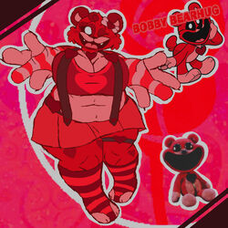  big_ass big_breasts big_hips bobby_bearhug clothing critters_(poppy_playtime) fatty female female_only furry_only no_humans palatis poppy_playtime poppy_playtime_(chapter_3) red_background red_body red_fur red_skin smiling_critters 