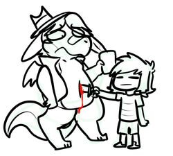  anthro black_and_white_and_red blood bodily_fluids clothing duo frisk_(undertale) hat headgear headwear human knife male mammal monochrome samael_(samael) so_sorry_(character) stab undertale undertale_(series) unknown_artist 