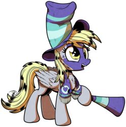  2016 absurd_res alpha_channel blonde_hair bodypaint clothing derp_eyes derpy_hooves equid equine face_paint feathered_wings feathers female feral friendship_is_magic gray-day hair hasbro hat headgear headwear heart_symbol hi_res horn mammal my_little_pony mythological_creature mythological_equine mythology open_mouth pegasus scarf simple_background solo transparent_background wings 