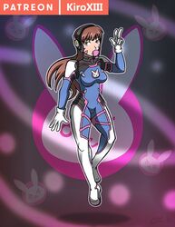  bubble_gum d.va female kiroxiii overwatch skin_tight skintight_suit v watermark 