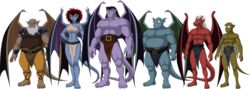  5_fingers 5_toes absurd_res alpha_channel anthro armor bottomwear bra broadway_(gargoyles) brooklyn_(gargoyles) claws clothing demon demona_(gargoyles) disney ear_piercing ear_ring feet female fingers gargoyle gargoyles goliath_(gargoyles) group hi_res hudson_(gargoyles) humanoid humanoid_feet humanoid_legs lexington_(gargoyles) loincloth male model_sheet musclegut muscular pecs piercing plantigrade ring_piercing simple_background sparksstars tail toes transparent_background underwear wings 