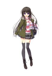  ameto_yuki black_hair female female full_body hooksoft ichinose_sora looking_at_viewer official_art pure_x_connect purple_eyes smee solo standing transparent_background transparent_png 