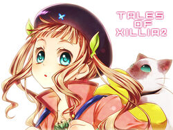  aqua_eyes bad_id bad_pixiv_id beret black_hat brown_hair copyright_name elle_mel_martha feline female hat long_hair momo_minta rollo_(tales) tales_of_(series) tales_of_xillia tales_of_xillia_2 twintails white_background 