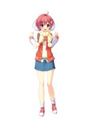  ameto_yuki doumyouji_moemi female female full_body hooksoft looking_at_viewer official_art pure_x_connect red_hair smee solo standing transparent_background transparent_png yellow_eyes 