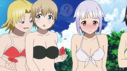  3girls fnc_(upotte!!) highres l85a1_(upotte!!) m16a4_(upotte!!) multiple_girls stomach swimsuit upotte!! 