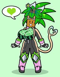  big_breasts blaster_master blaster_master_zero blaster_master_zero_2 flower kanna_(blaster_master) mob_face plantie therobberrobert watermelon_bra watermelon_nets 