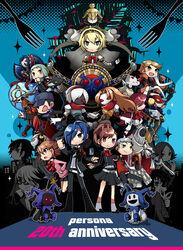  6+boys 6+girls aegis_(persona) amada_ken amamiya_ren anniversary artemisia_(megami_tensei) athena_(megami_tensei) black_frost caesar_(megami_tensei) canine cerberus_(megami_tensei) chibi commentary_request everyone fangs gekkoukan_high_school_uniform glasses highres iori_junpei jack_frost_(megami_tensei) juno_(megami_tensei) kala_nemi_(megami_tensei) kei_s01 kirijou_mitsuru koromaru_(persona) looking_at_viewer mask multiple_boys multiple_girls narukami_yuu orpheus_(persona) persona persona_1 persona_2 persona_2_tsumi persona_3 persona_3_portable persona_4 persona_5 photoshop_(medium) sanada_akihiko school_uniform seven_sisters_high_school_uniform shiomi_kotone shuujin_academy_school_uniform smile st._hermelin_school_uniform suou_tatsuya toudou_naoya trismegistus yasogami_school_uniform yukari_takeba yuuki_makoto_(persona_3) 