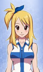  blonde_hair breasts brown_eyes fairy_tail hair_ribbon long_hair lucy_heartfilia medium_breasts optional_typo optionaltypo ribbon solo typo_(requiemdusk) 