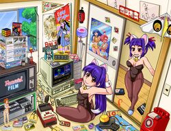  1980s_(style) 2girls animal_ears annotated antique_phone aoshima_bunka_kyouzai ass autumn_leaves bavi_stock bell bigfoot_(combat_armor) bikkuriman blue_hair board_game bromry_eyevan_dt-2 brown_legwear cameo cat_ears chaos_angels clock commentary_request computer computer_keyboard controller corded_phone cosmo_hoshimaru cutter_lightan desert_gunner dirty_pair door dougram drinking_bird energy_gun famicom famicom_disk_system fanroad figure flag flip_clock floppy_disk from_above fusuma game_&amp;_watch game_cartridge game_console game_controller goodsmile_company gyroscope hair_intakes hair_ribbon hand_fan hatsune_miku hudson_shooting_watch jingle_bell kei_(dirty_pair) kittysuit lantern leaf light_switch long_hair looking_back lum lyrical_nanoha magazine_(object) mahou_shoujo_lyrical_nanoha_strikers maple_leaf md5_mismatch model_kit monitor multiple_girls nanashi&#039;s_elder_sister_(bunny) nanashi_(bunny) nanashi_mushi nec_pc-8801 nendoroid nontraditional_playboy_bunny open_door original otaku ougon_senshi_gold_lightan pantyhose paper_fan payphone pennant phone poster_(object) power_strip programming_(topic) ray_gun red_eyes retro_artstyle revision ribbon robodacchi room rotary_phone rubik&#039;s_cube shikishi_(object) shogi side_ponytail sky sliding_doors slippers sony spring_onion sticker sweatdrop swimsuit tail taiyou_no_kiba_dougram takamachi_nanoha tatami television ten_(urusei_yatsura) tengu tondera_house_no_daibouken toy translated tree uchiwa urusei_yatsura videocassette videocassette_recorder vocaloid walk-in weapon wide_hips window yamabushi_tengu yellow_eyes yuri_(dirty_pair) zunou_senkan_galg 