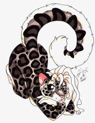 2000 all_fours anthro ass ass_up blue_eyes breasts felid female hair leopard_spots looking_at_viewer mammal mercedes michele_light nude pantherine pink_nose raised_tail side_boob signature simple_background snow_leopard solo spots tail white_background white_hair