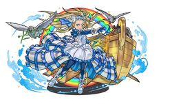  animal bird blonde_hair blue_eyes blue_legwear boat boots bovine branch christianity dress elephant female flower frilled_dress frills hair_flower hair_ornament hairband headdress hino_shinnosuke horse lace-up_sleeves long_hair long_sleeves noah&#039;s_ark noah_(p&amp;d) official_art pantyhose puffy_long_sleeves puffy_sleeves puzzle_&amp;_dragons rainbow rhinoceros ribbon rose solo water white_boots white_dress white_flower white_rose 