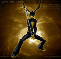  2011 ace_bunny anthro bodysuit clothing dan_scarlet green_eyes hi_res holding_melee_weapon holding_object holding_sword holding_weapon lagomorph leporid loonatics_unleashed looney_tunes male mammal melee_weapon rabbit skinsuit solo superhero superpowers sword text tight_clothing toony warner_brothers weapon 